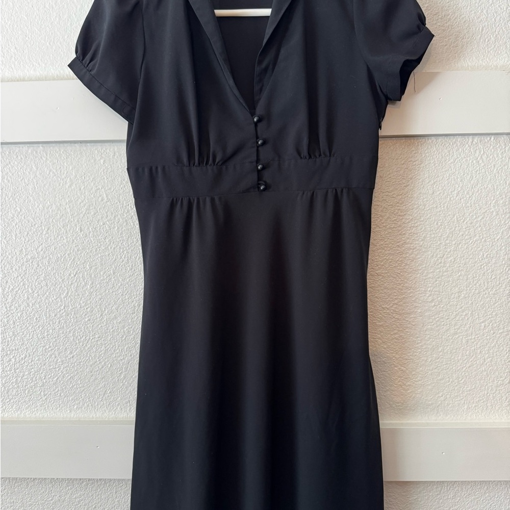 Elegant Black Button-Up Dress